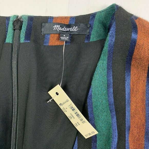 Madewell Jumpsuit Womens 6 Striped Short Sleeve Wrap V Neck NEW K7121 - Picture 6 of 6